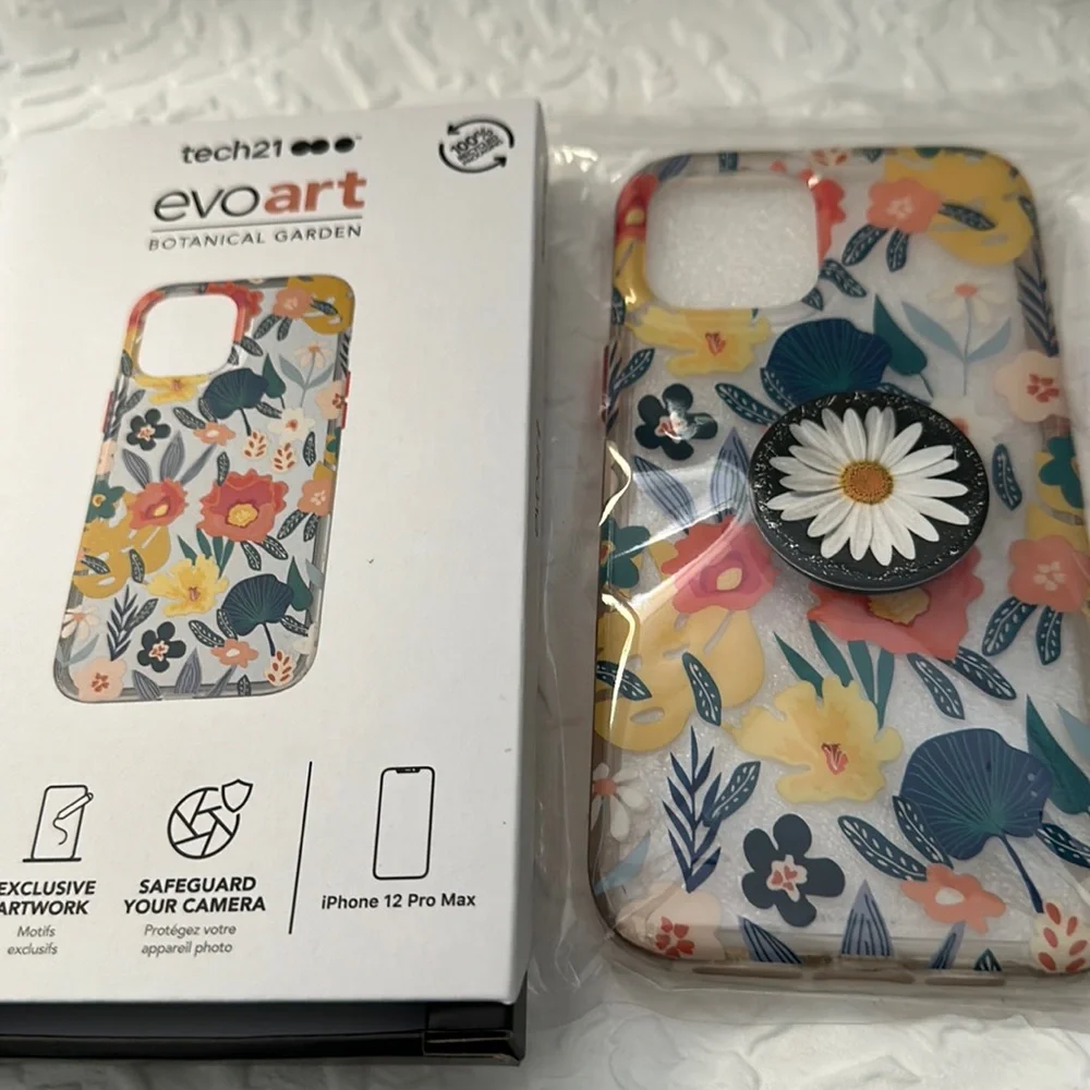 iPhone 12 pro max botanical garden phone cover with pop socket.. very pretty